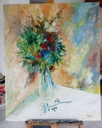 Kwiaty - Oskar Pawlas (1924-2012)- znany malarz