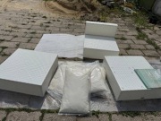 VidaXL 3-cz. zestaw wypoczynkowy do ogrodu, z poduszkami, biały