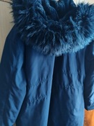 Granatowa parka na miśku dwustronna