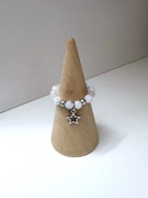 Pierścionek handmade z kamieniem księżycowym i srebrną gwiazdką