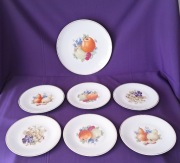 Porcelana Bavaria Jaeger & Co 7 talerzy owoce Bawaria Germany