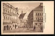 LUBLIN ul, Złota Guldengasse Dominikanerkirche widok z 19 wieku 1860 r