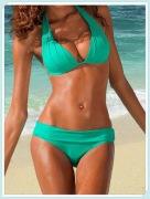 Nowy dwuczęściowy strój kąpielowy kostium bikini miętowy push-up rozm. M