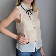 Kremowa koszula damska bluzka hearts & bows