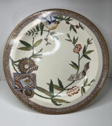 talerz  duzy louise wedgwood & co z S april 1881, z pięknym ptaszkiem stary