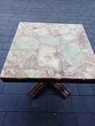 Stolik vintage z blatem z marmuru onyksowego