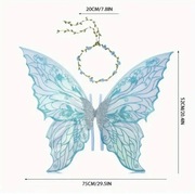 Strój przebranie kostium Motyl Motylek Wróżka wianek skrzydła niebieski