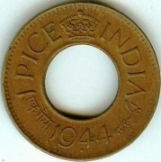 INDIE 1 Pice CuSn 1944 śr.21,3 mm - śliczny stan !!