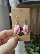 Kolczyki króliczki króliki różowe 