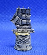 Naparstek Kolekcjonerski Pewter Boston Mass Uss Constitution