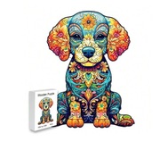 Puzzle drewniane, Pies, rozmiar A4, M