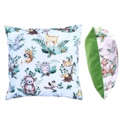 Poszewka 40x40 cm Jeż miś sarna ptaszek sowa Las - Bawełna