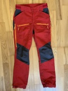 SPODNIE TREKKINGOWE MAŁE 152/12 czerwone ze stalowym streczem 68-72 pas