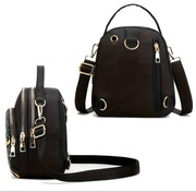 Plecak Damski Miejski 2w1, Torba na Ramię, Nylon, Złote Okucia, Wzory