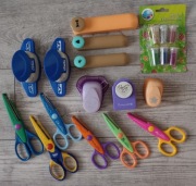 Scrapki, dziurkacze, nożyczki ozdobne, scrapbooking.