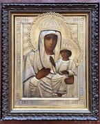 Rarytas ! Ikona Rosja Matka Boża Ozierańska w kiocie 