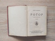 Książka "Potop" Henryk Sienkiewicz przedwojenna 1920 Tom 3