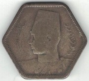 Egipt 2 piastry 1944 - 21 mm Faruk I srebro Ag - nr 2