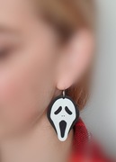 Wiszce Kolczyki Maska Kryk (SCREAM) na Halloween. 40x28mm. Druk 3D
