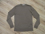 JACK & JONES sweter męski jasny brąz 100% wełna merino _ M