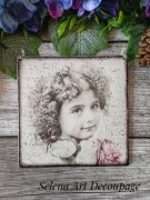 Ozdobny obrazek shabby chic Prowansja vintage farmhouse decoupage handmade 