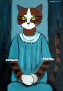Kot wg Amedeo Modigliani, 42x29,7, kot, koty