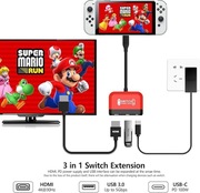 RREAKA SWITCH ADAPTER stacja dokująca Nintendo Switch 3w1 4K HDMI USB-C USB