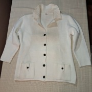 EPOKOWY BIAŁY OZDOBNY  SWETER Z UB. WIEKU!!!