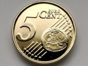 5 Euro cent 1999 Holandia Pozłacane 24 karat  stan 1 (1092)