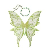 Strój przebranie kostium Motyl Motylek Wróżka wianek skrzydła zielone 