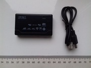 Czytnik kart 6w1, microSD, MMC, SD, XD, CF, MS Duo, M2, NOWY czarny połysk,