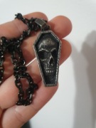 Wisior wisiorek naszyjnik czacha trumna mrok metal goth