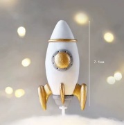 Topper na tort złoto-biała rakieta