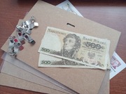 2 x banknot PRL 500 zł. Kościuszko 2 x antyrama A5 + wydruk A5