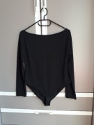 Czarne body damskie z długim rękawem dekolt łódka rozmiar S Pakuten