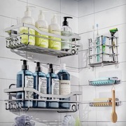 3-pak półek prysznicowych do łazienki bez wiercenia samoprzylepny organizer