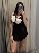 czarna krótka sukienka kombinezon Zara S 36 kwiat 3d  viral wizytowa