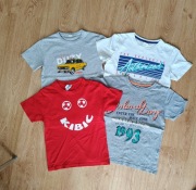 4 koszulki t-shirty zestaw dla chłopca chłopięce 134