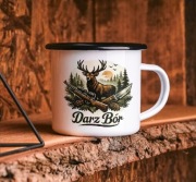 Kubek emaliowany myśliwski „Darz Bór”  prezent dla myśliwego,personalizacja