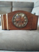 Antyczny zegar kominkowy Art Deco przedwojenny drewniana obudowa antyk