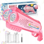 Pistolet Maszynka do Baniek Mydlanych dla Dzieci +2 Butelki Różowa