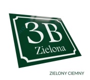 METALOWA modna tabliczka adresowa numer domu budynku wzór J zielona na dom