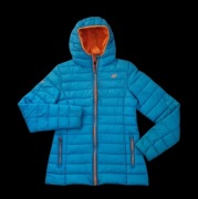 4F kurtka damska puchowa pikowana turkus pomarańczowy kaptur M/L jak NOWA