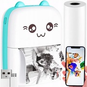 DRUKARKA TERMICZNA MINI MAŁA PRZENOŚNA DO ZDJĘĆ ETYKIET +10 Rolek