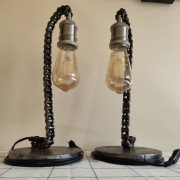 RECZNIE WYKONNANE LAMPKI LOFTOWE, NOCNE, BIURKOWE,METALOWE Z ŁAŃCUCHA 