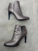 (41) ZARA/ Srebrne, metaliczne Botki Szpilki wieczorowe z Madrytu 