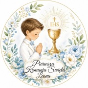 Opłatek na tort Komunia  dowolny napis 