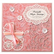 Kartka na Chrzest dla dziewczynki +koperta