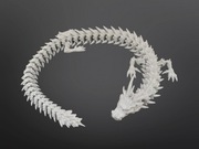 Smok drukowany 3D 40 cm szary brokatowy 