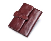 Portfel mały skórzany czerwony